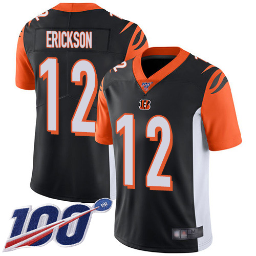 Cincinnati Bengals Limited Black Men Alex Erickson Home Jersey NFL Footballl #12 100th Season Vapor Untouchable